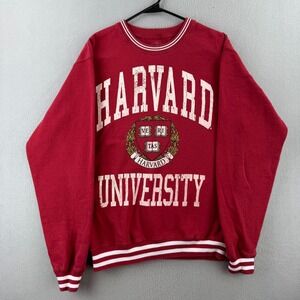 Harvard University Sweatshirt Mens Medium Red College Crewneck Ivy League Retro